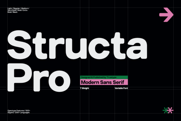 Trt Structa Pro: A Modern Sans Serif Typeface for Soft Branding